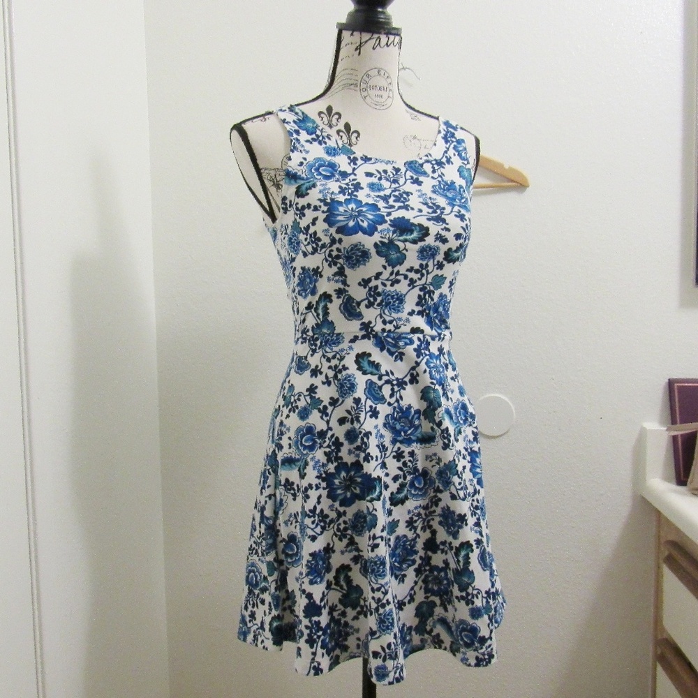 H&M FORAL TANK SKATERDRESS
